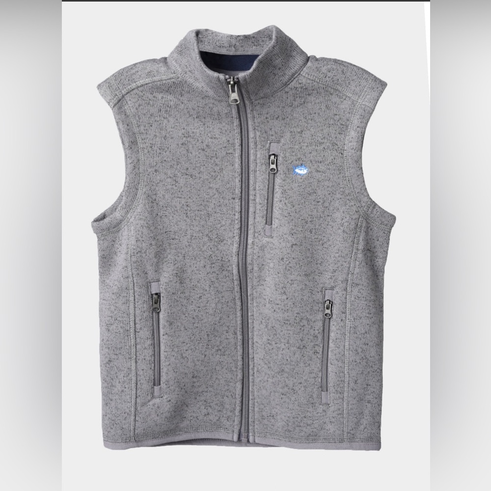 NWT Southern Tide Boys Samson Fleece Peak Sweater Vest Sz XL 14/16 Gray